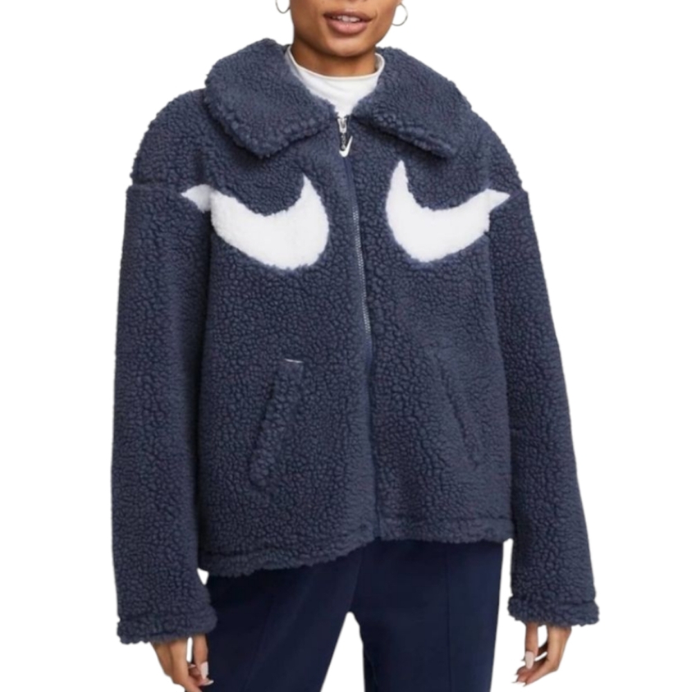 Nike Sportswear‎ Swoosh faux fur Women's Full-Zip teddy Jacket new!!!